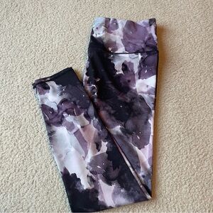 Gaiam Purple and Black Abstract Leggings